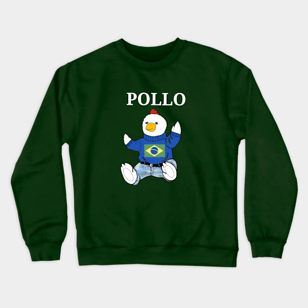 Pollo bear de Brazil Crewneck Sweatshirt by Duendo Design